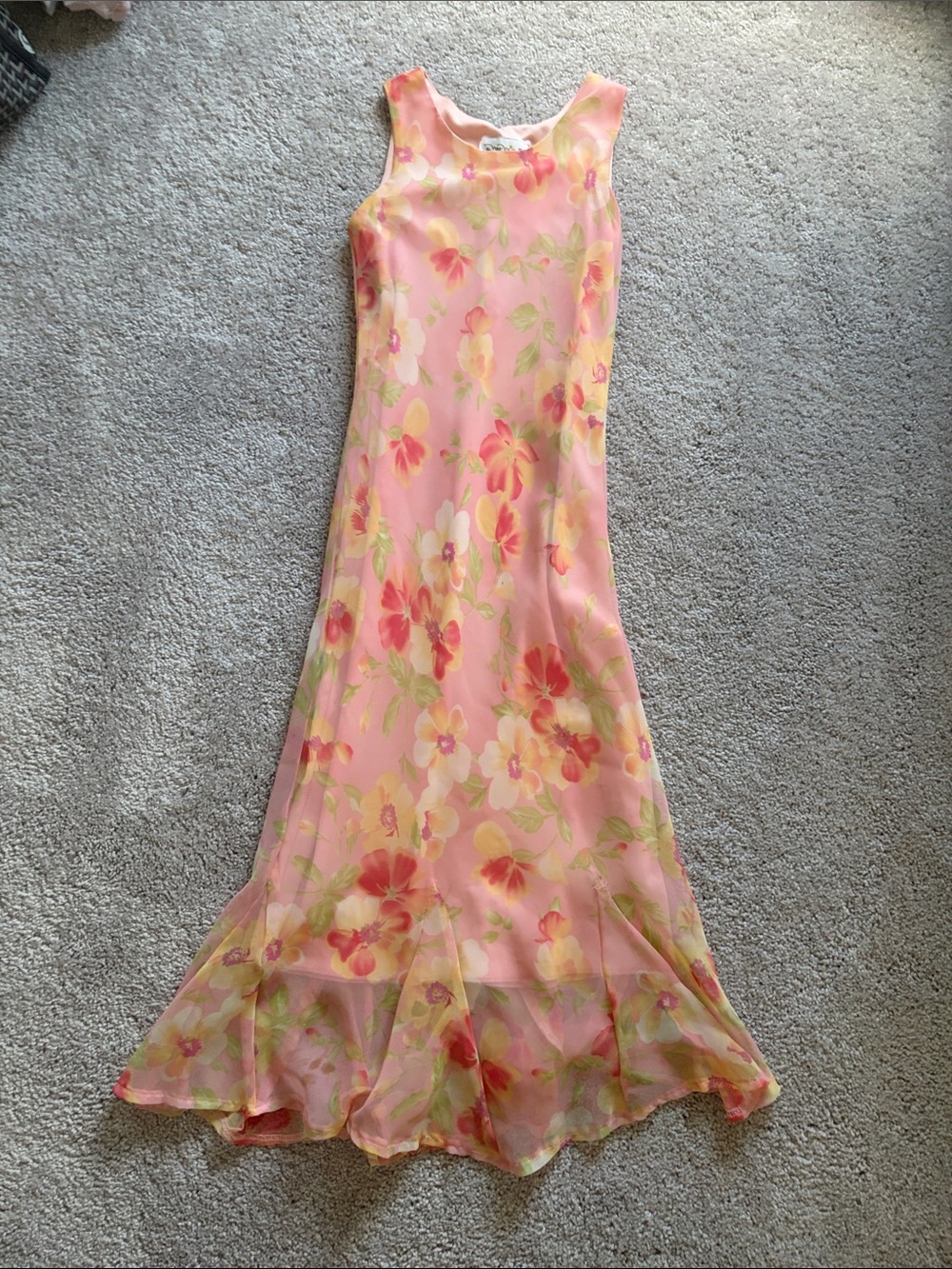 Michele Pink Floral Sleeveless Maxi Dress